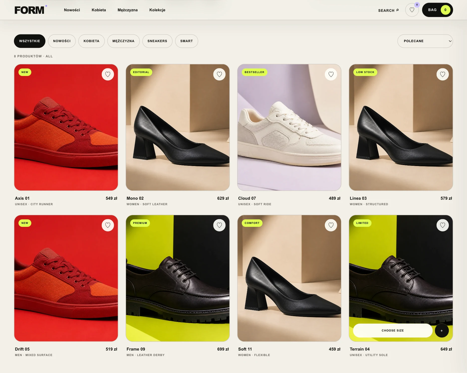 FORM footwear store website